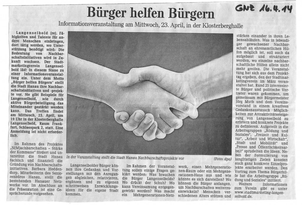 140416_Clipping GNZ Bürger helfen Bürgern