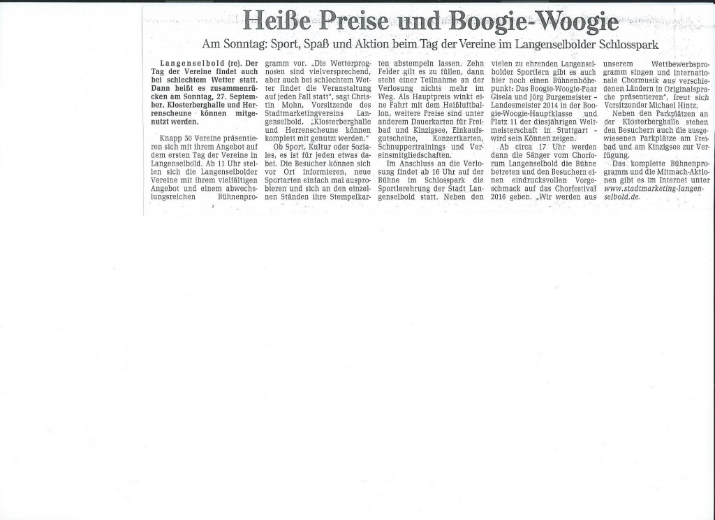GNZ 25.09.15 Heiße Preise und Boogie-Woogie